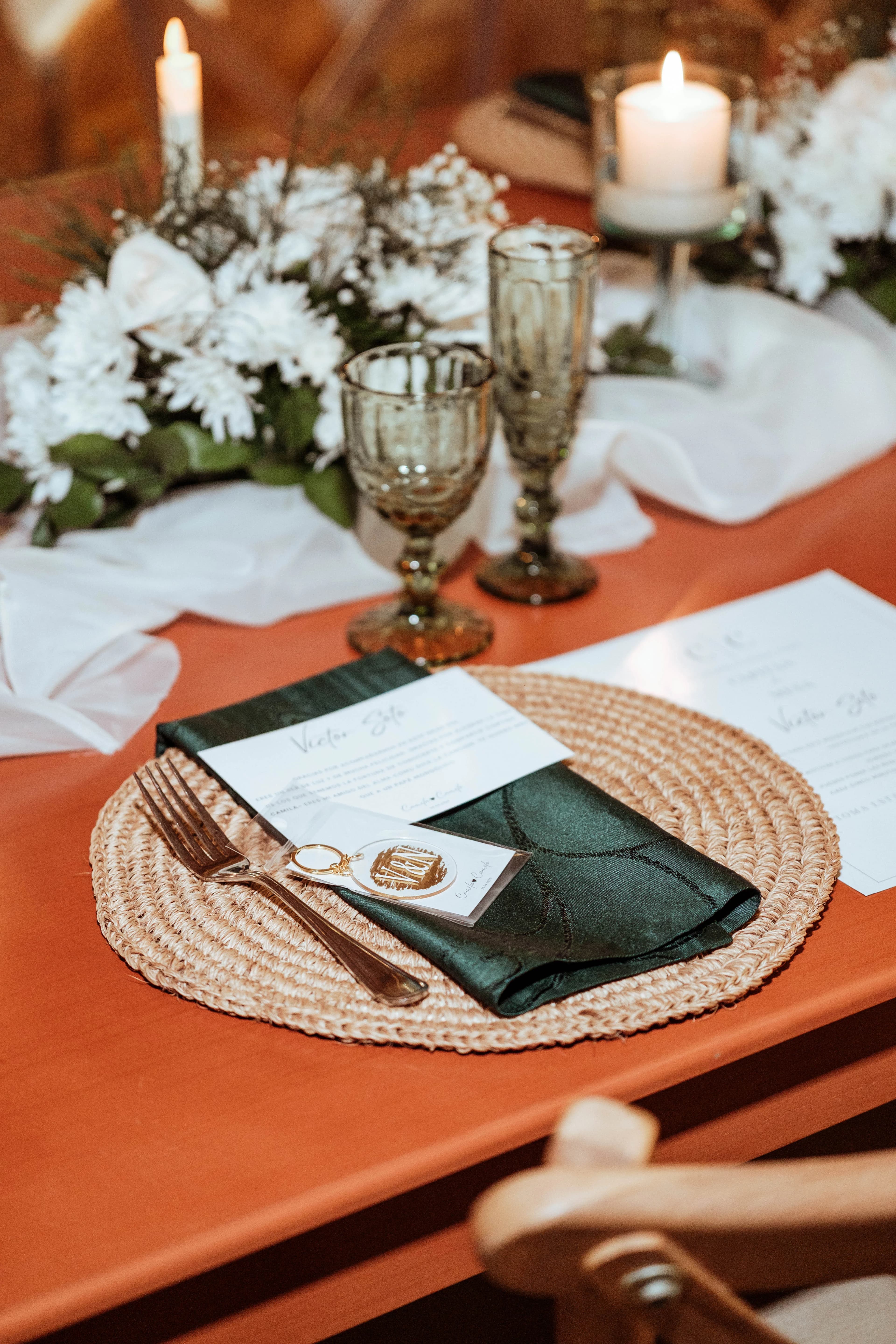 Decoración de mesa de boda en Barichara, Santander
